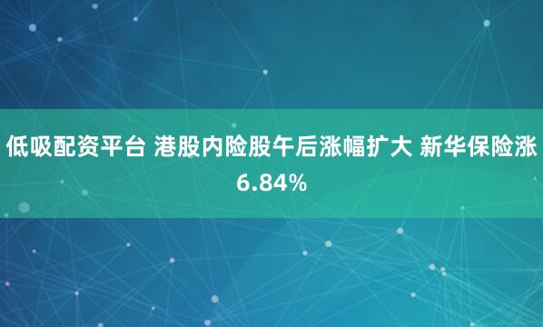 低吸配资平台 港股内险股午后涨幅扩大 新华保险涨6.84%