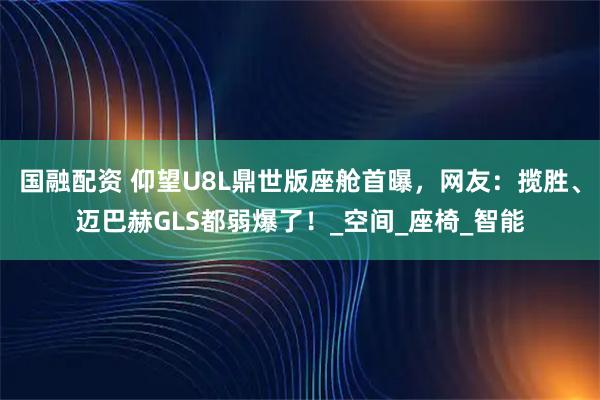 国融配资 仰望U8L鼎世版座舱首曝，网友：揽胜、迈巴赫GLS都弱爆了！_空间_座椅_智能